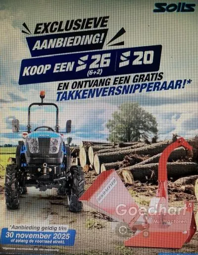 Gratis hakselaar bij Solis 20 en 26 geschakeld !!